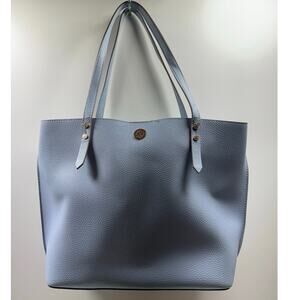 Anne Klein Powder Blue Tote Bag Cottage Core Preppy Minimalist Faux Leather